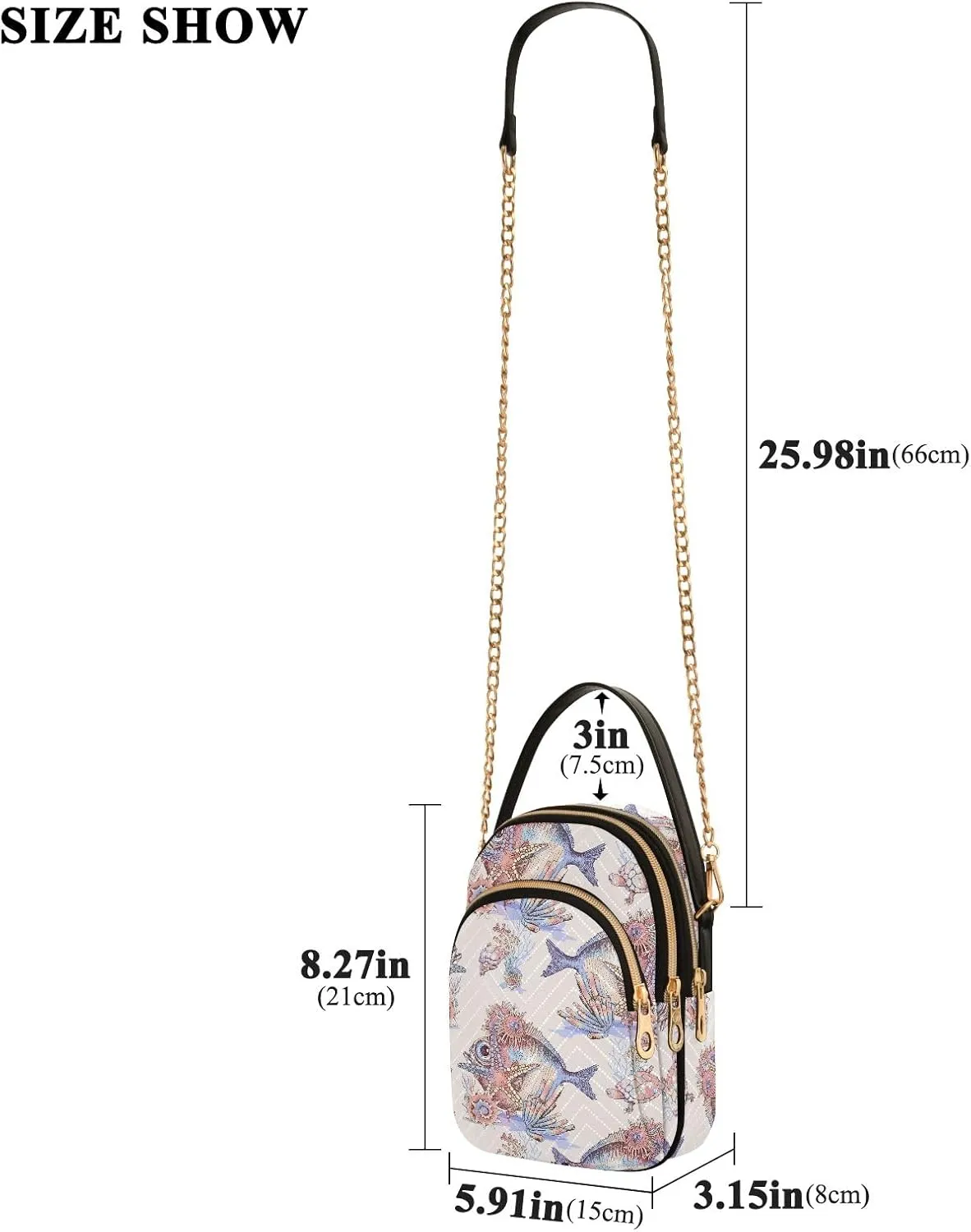 Pet Paw with Angel Wing Women's Crossbody Bags Quilted Purse with Chain Phone Purse Handbag