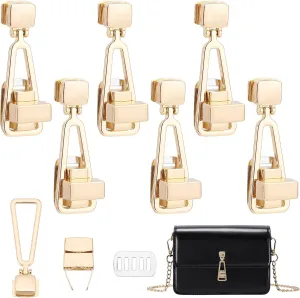 PH PandaHall 6 Sets Turn Lock Clasp Pack Golden Purses Twist Lock Clutches Closures Triangle Metal Flip Lock Craft Alloy Bag Twist Lock Clasp with Iron Shim for Purse Handbag Shoulder Bag Making