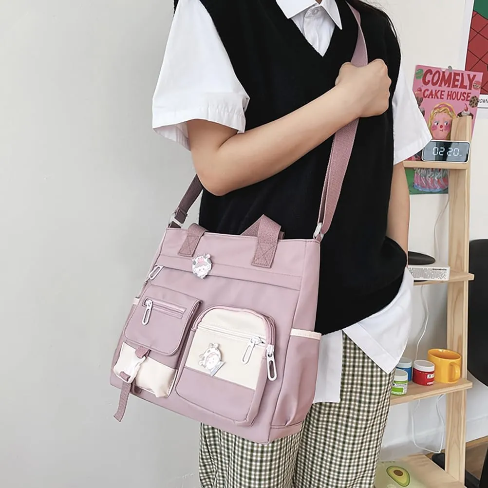 Phaoullzon Crossbody Cute Bag for Teens Kawaii Messenger Purse Nylon Shoulder Tote Bags