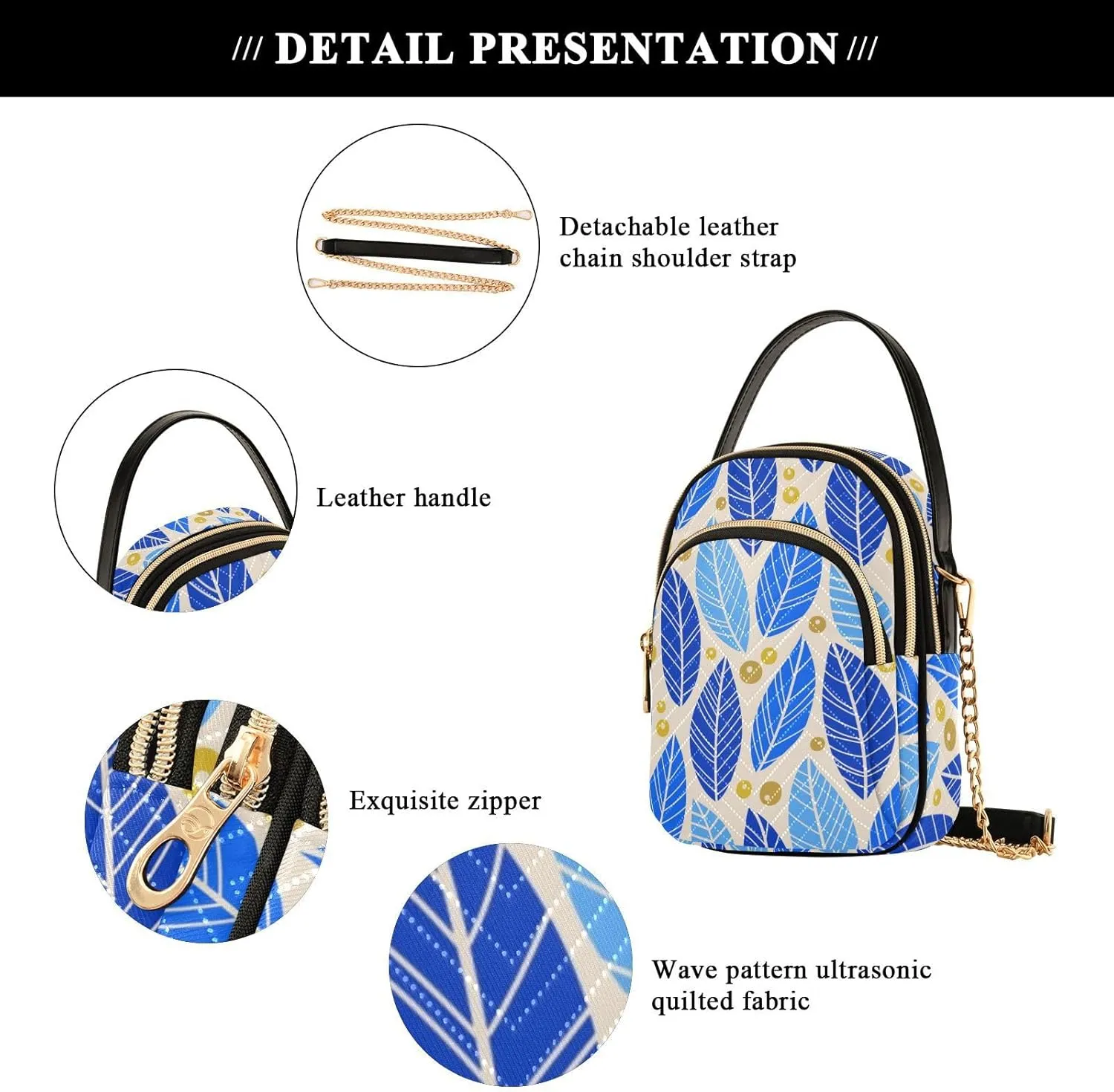 Phone Purse Women's Crossbody Handbags Quilted Small Leather Crossbody Bags Shoulder Bag for Women Girls Cherries