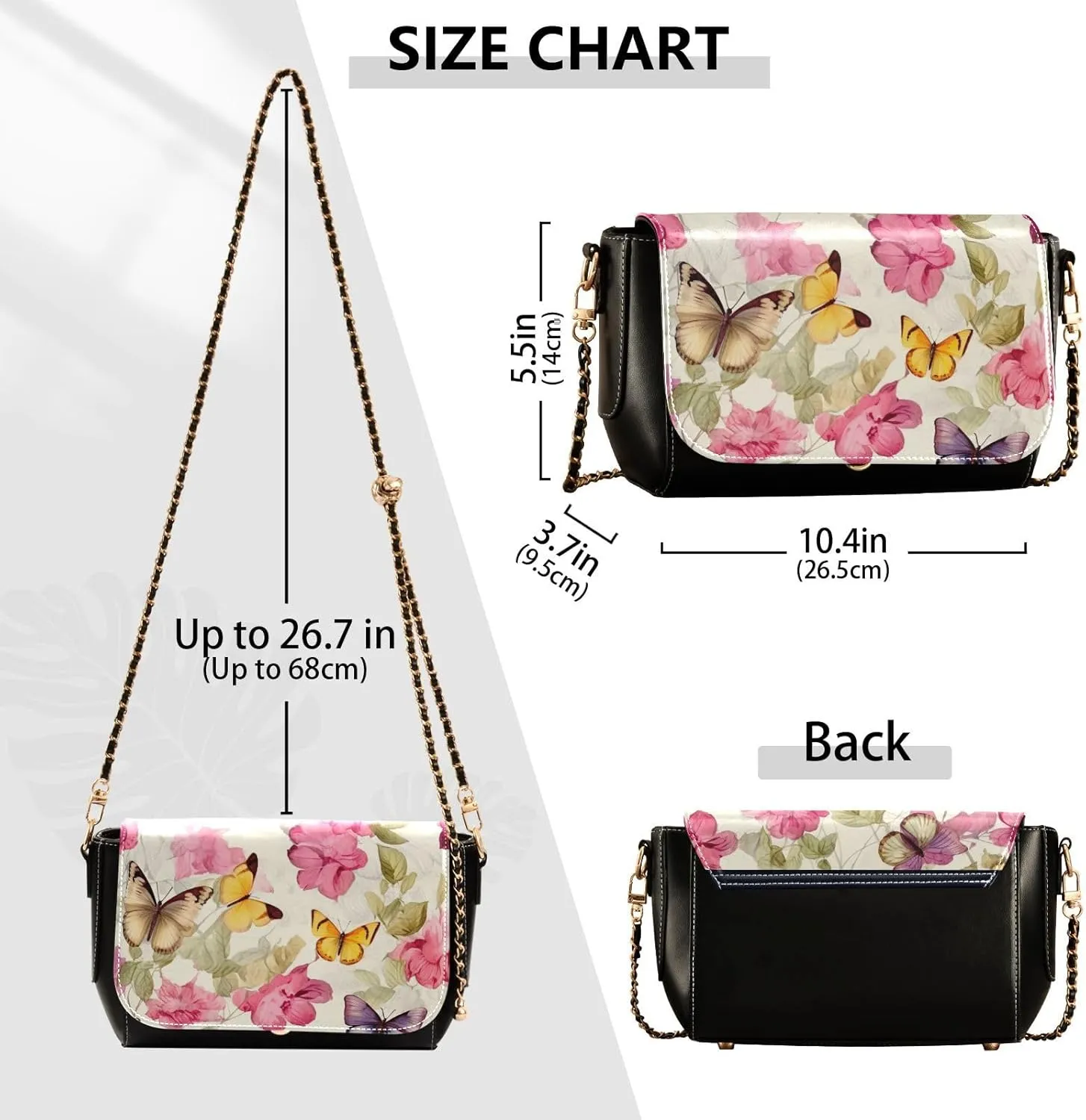 Pink Roses with Leaves Women's Shoulder Bag, Leather Crossbody Bags for Women