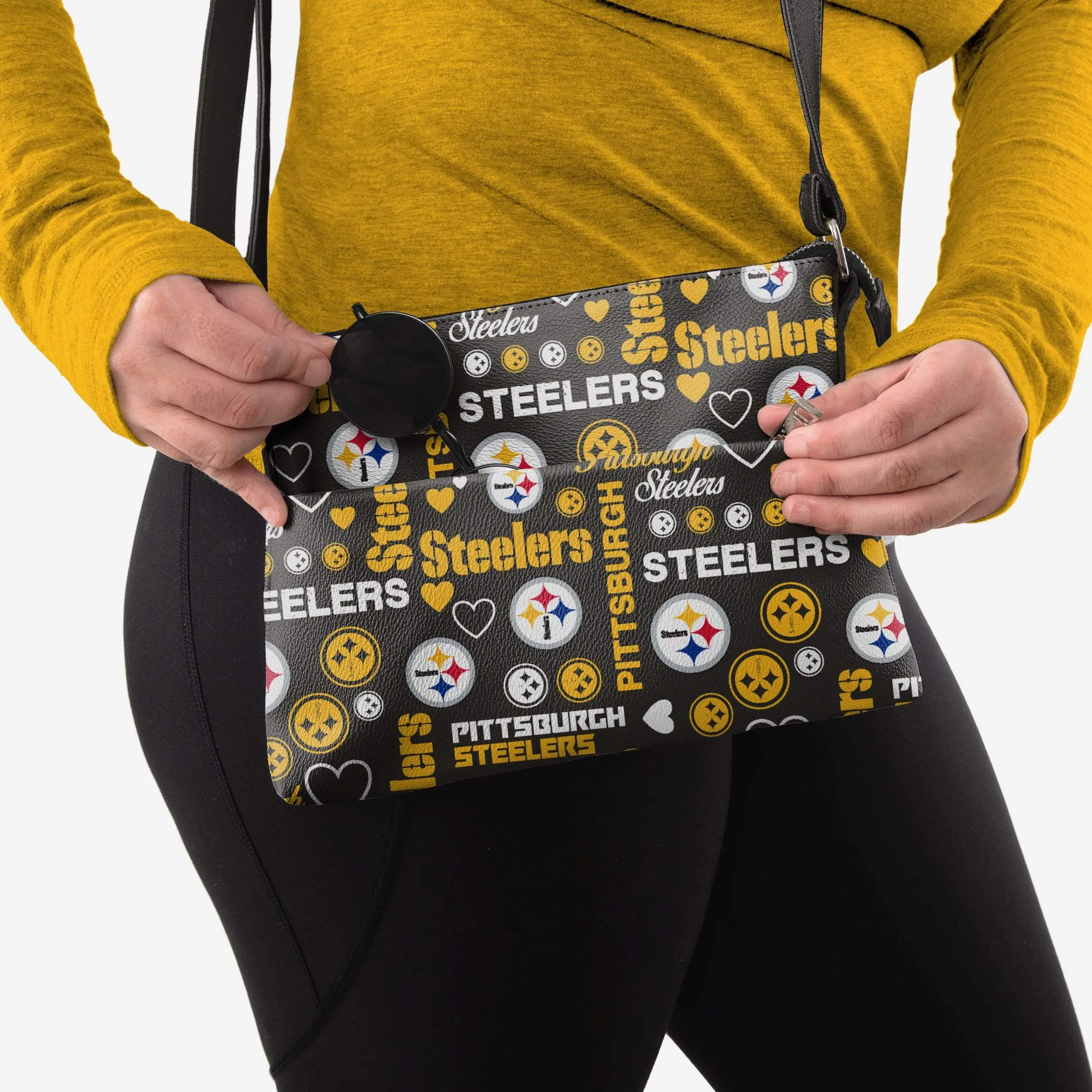 Pittsburgh Steelers Logo Love Crossbody Purse