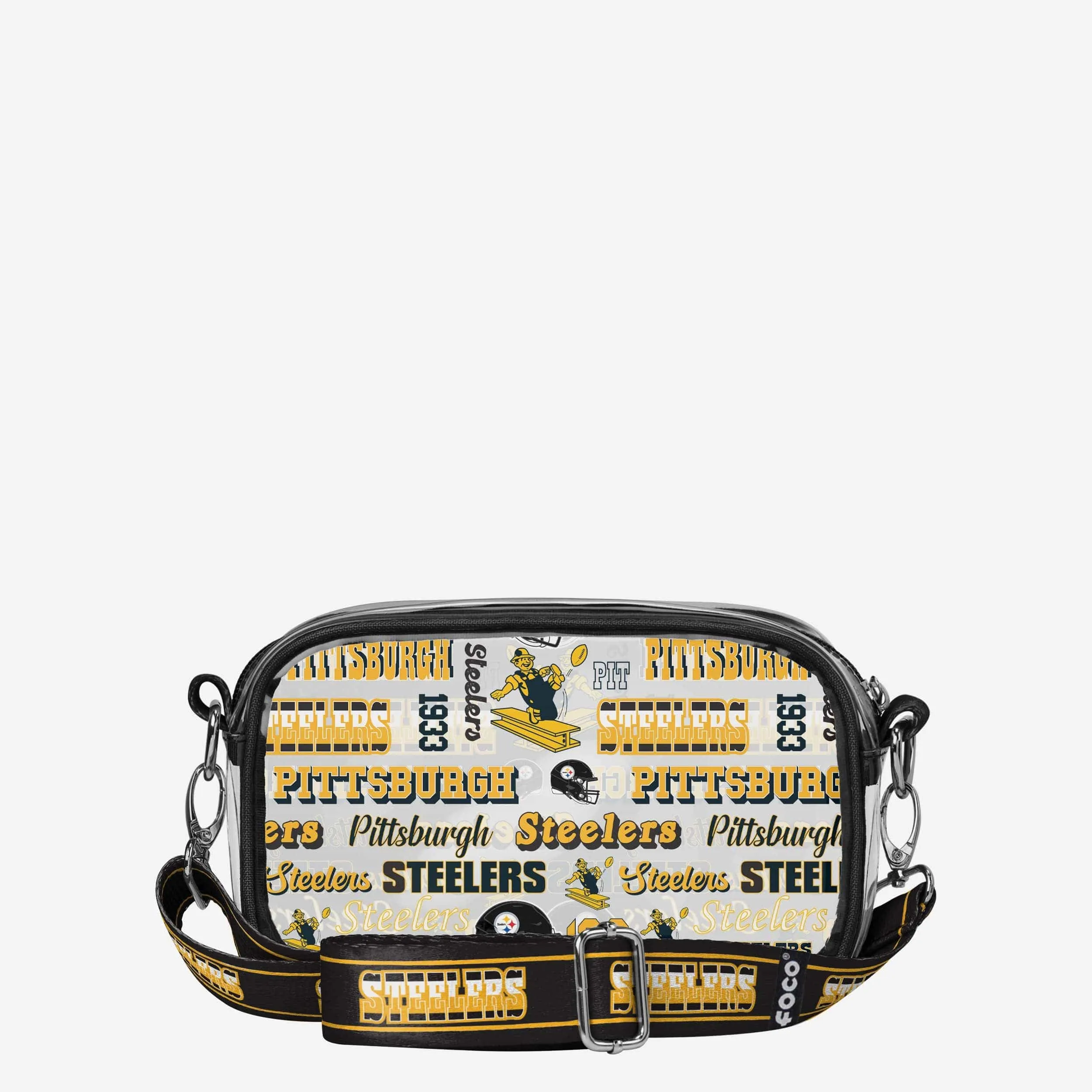 Pittsburgh Steelers Repeat Retro Print Clear Crossbody Bag