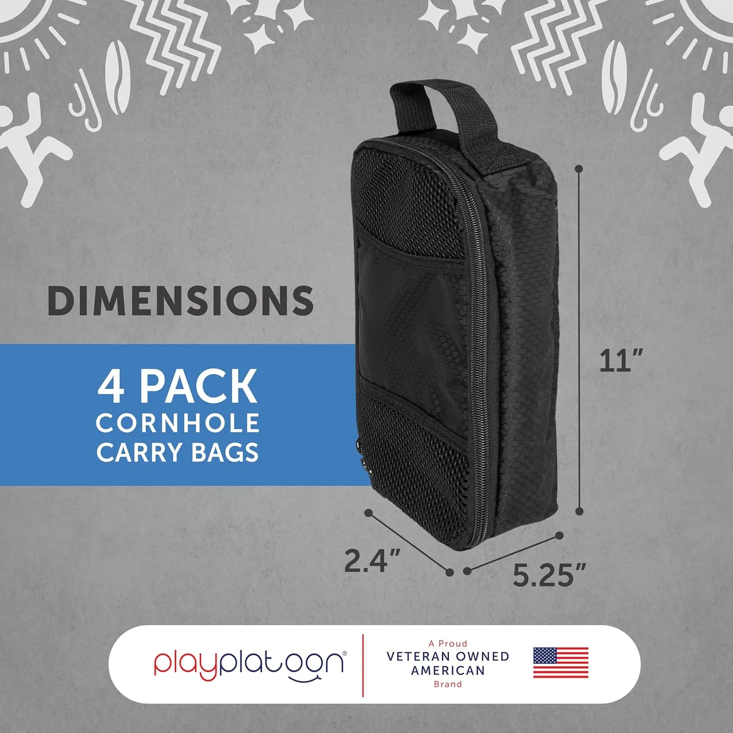 Play Platoon Cornhole Bag Carrying Bag, Corn Hole Carry Case, Carrying Case for Cornhole
