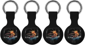 Player Basketball Slam Dunk Protective Case Cover Silicone Case Key Finder with Keychain for Bags Pets Compatible with AirTag 4PCS