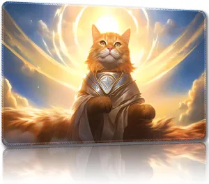 Playmat for MTG, with Free Storage Bags,Game Mat 24 x 14 inches, TCG and Board Game Mat for Cards,Mousepad Desk Mats (Cat 2-Regular)