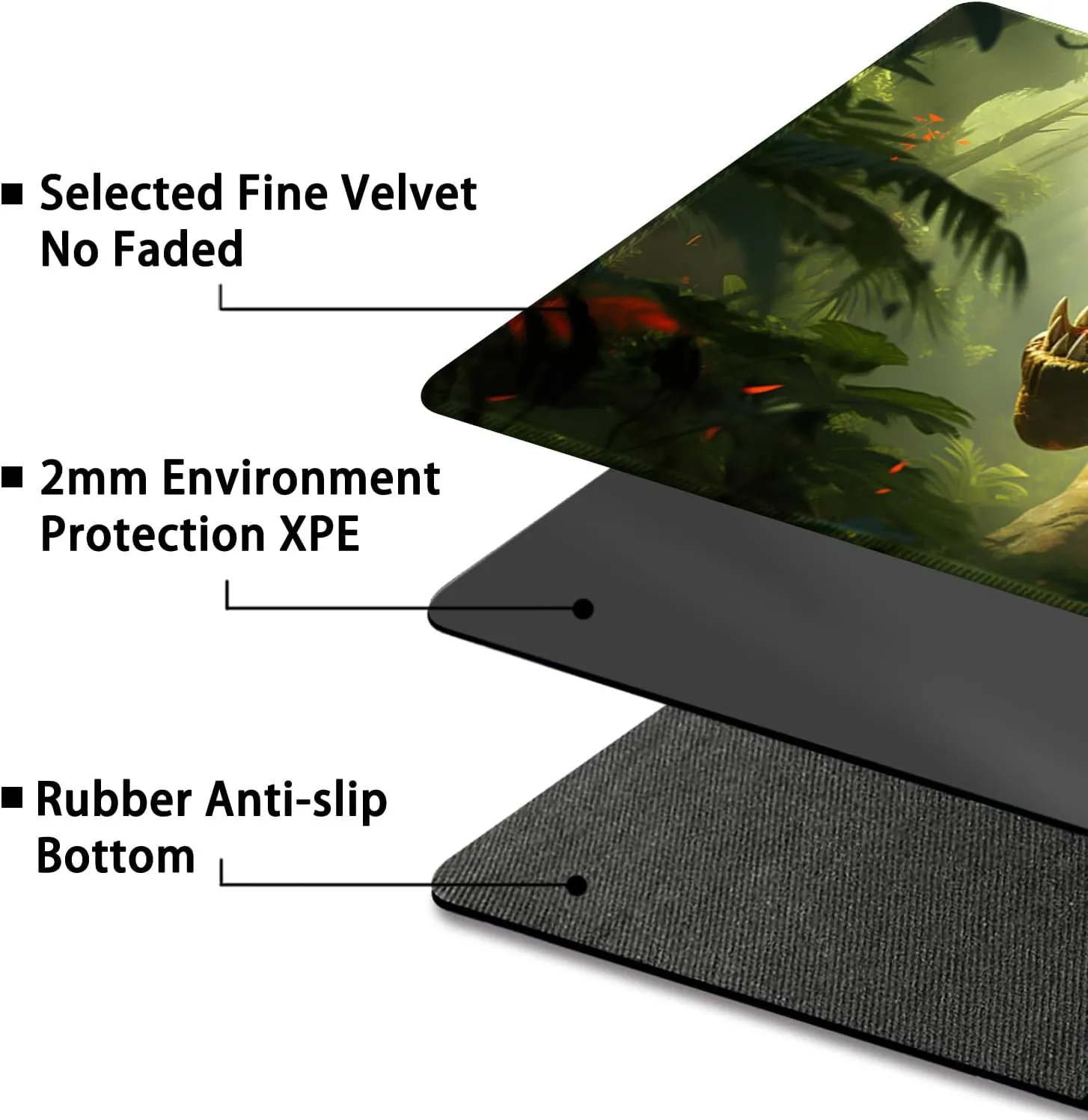 Playmat for MTG, with Free Storage Bags,Game Mat 24 x 14 inches, TCG and Board Game Mat for Cards,Mousepad Desk Mats (Dinosaur 3-Regular)