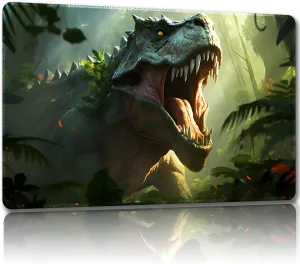 Playmat for MTG, with Free Storage Bags,Game Mat 24 x 14 inches, TCG and Board Game Mat for Cards,Mousepad Desk Mats (Dinosaur 3-Regular)