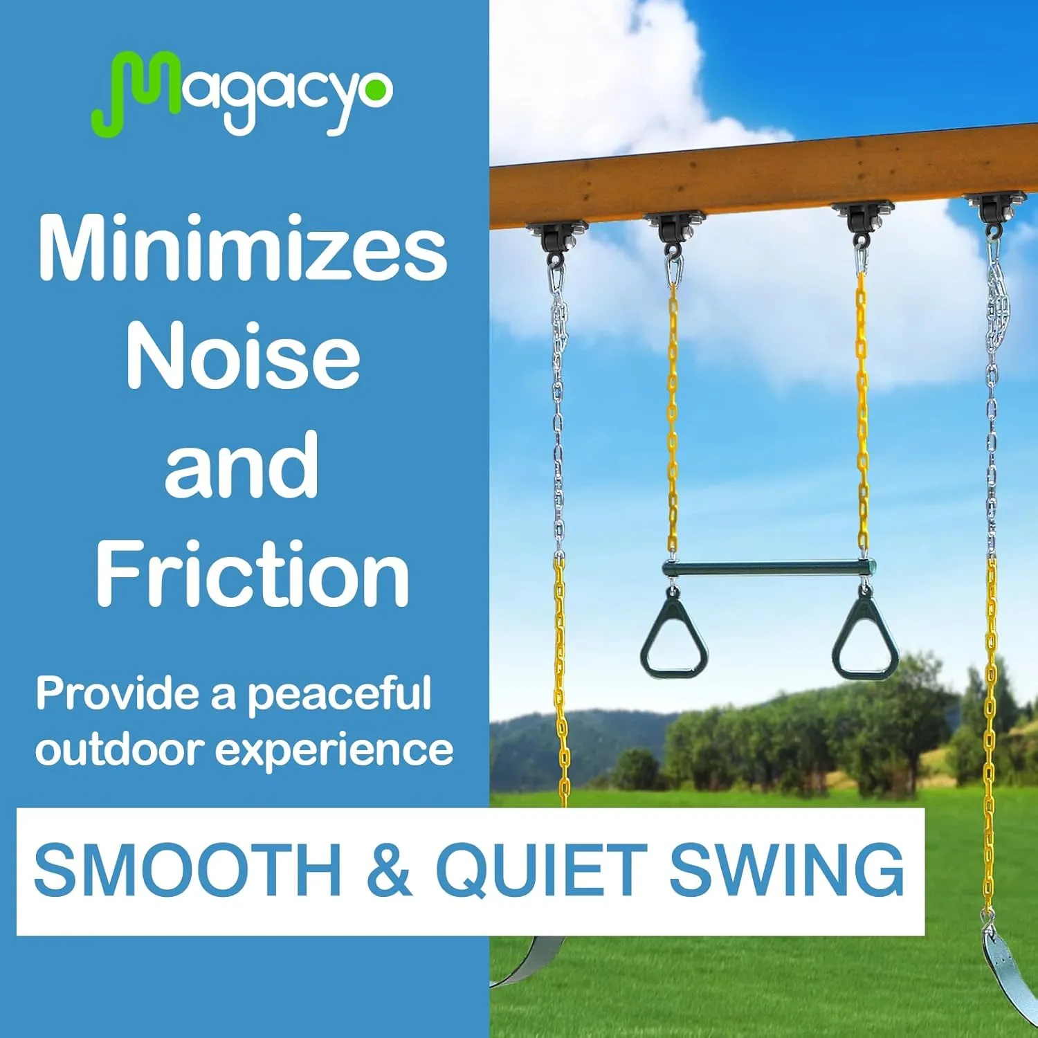 Porch Swing Hanging Kit, Heavy Duty Swing Hangers Outdoor Indoor Ceiling Patio Playground Tree Yoga Seat Trapeze Swingset Hardware Bracket 2 Set with Mounting Snap Hook Screw Washer (Black)