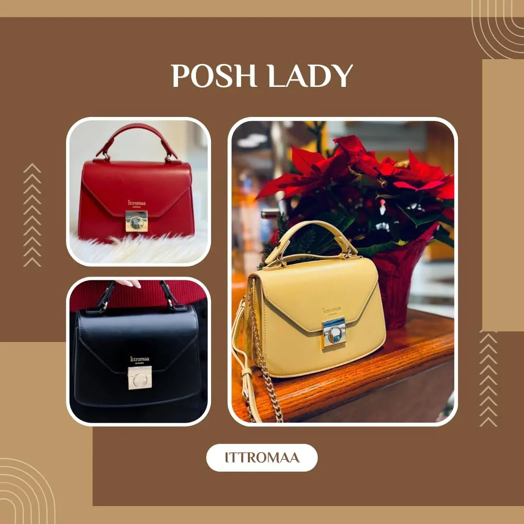 ‘Posh Lady’ Women’s Luxury Handbag – Versatile Vegan, Stylish Chain Strap Sling Shoulder Bag For Girls And Women