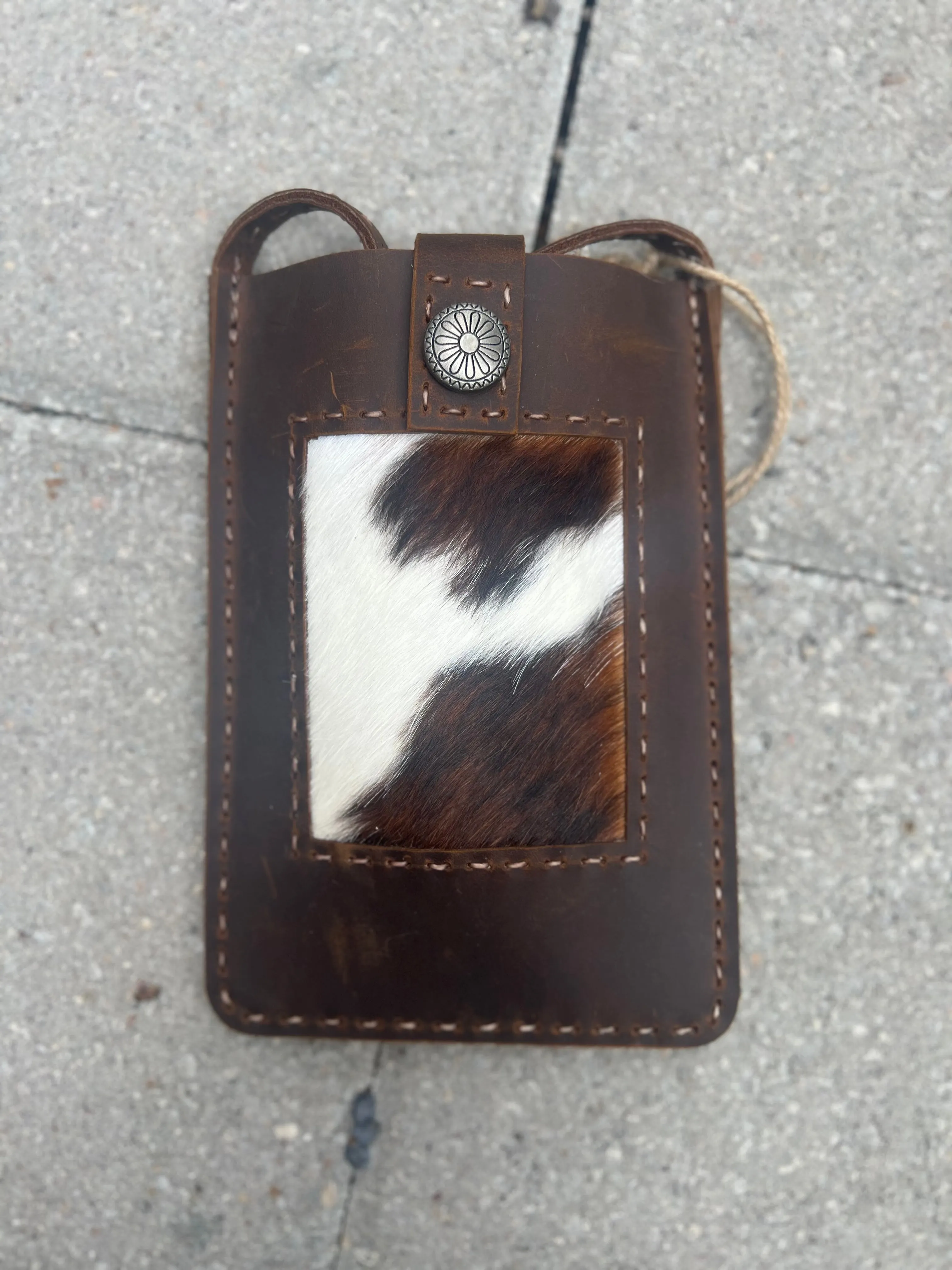 Pranee Cowhide Crossbody Phone Purse