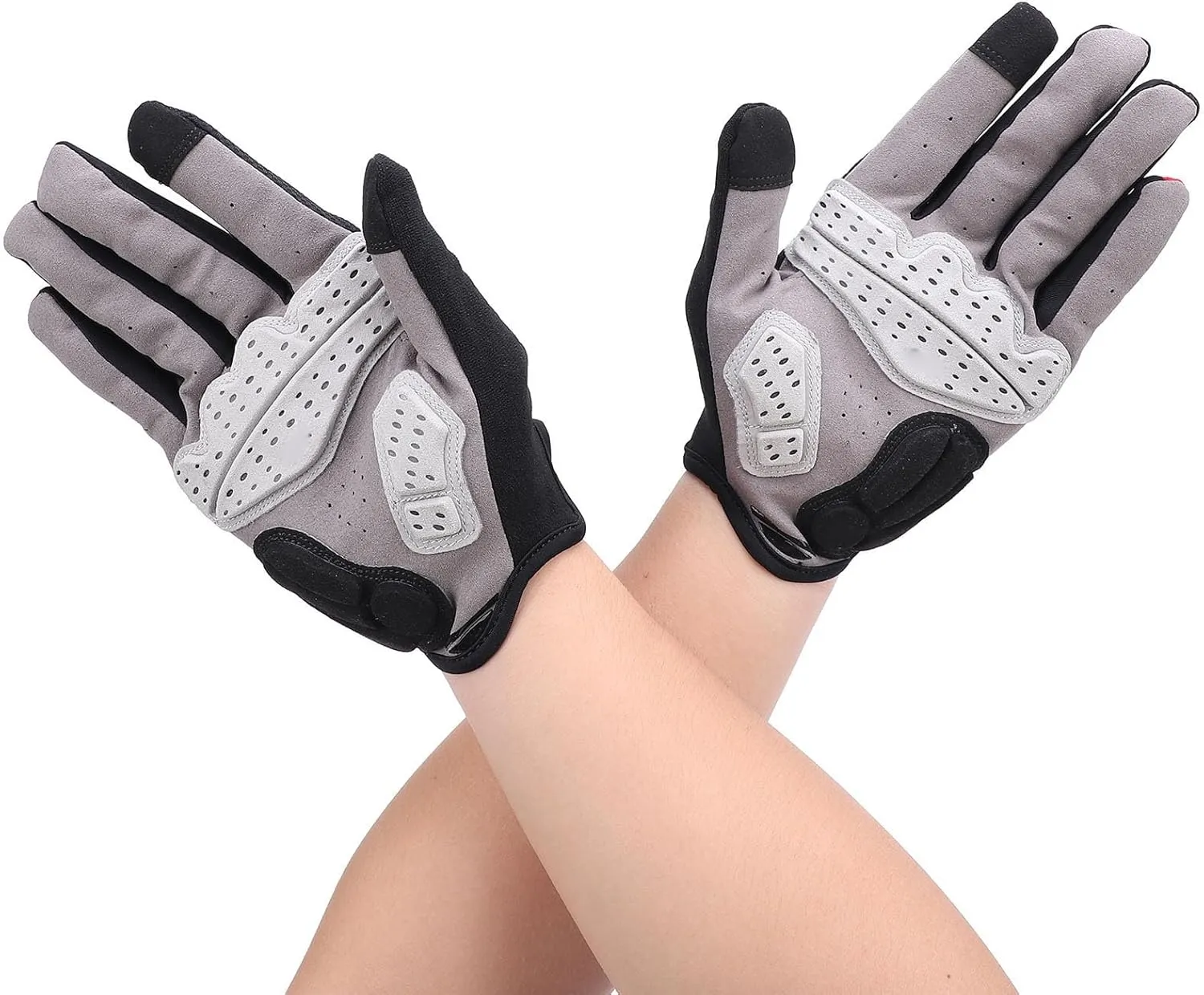 Premium Full Finger Cycling Gloves, Anti Slip Shock Absorbing, Lightweight with Touchscreen Compatible Fingertips, Unisex Design for Men Women, Durable Compact