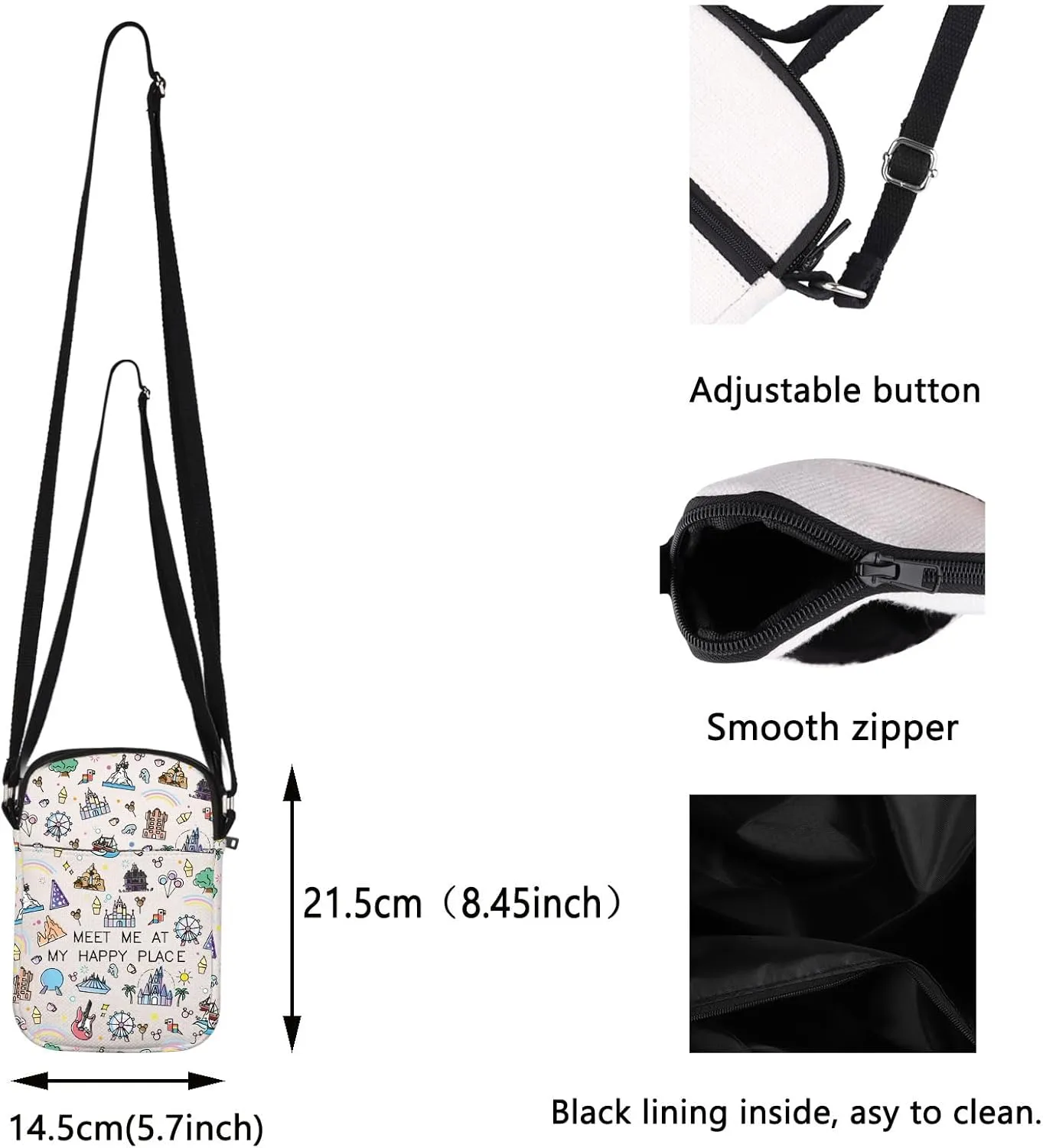 Princess Merchandise Amusement Park Gift Amusement Park Merch Princess Castle Crossbody Bag Recreation Facility Gift