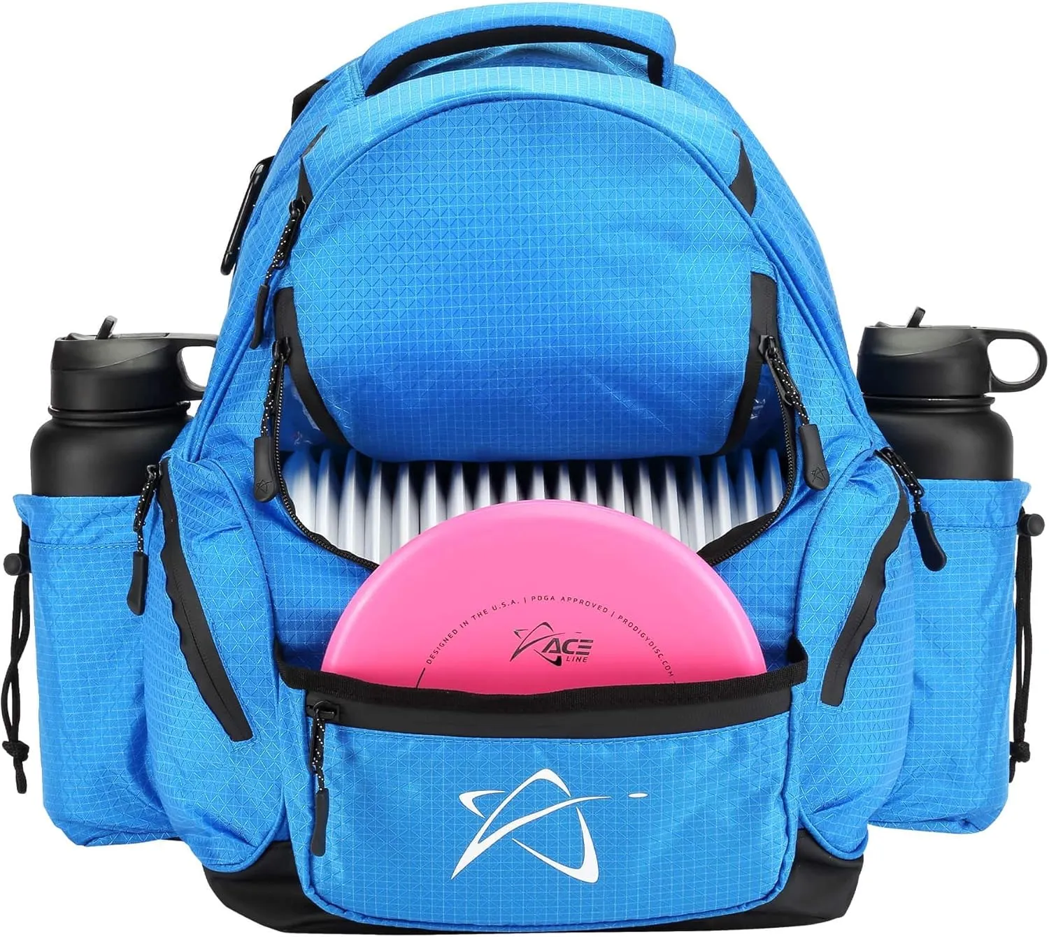 Prodigy Disc BP-3 V3 Disc Golf Backpack - Golf Travel Bag - Holds 17  Discs Plus Storage - Tear and Water Resistant - Great for Beginners - Affordable Golf Bag (Blue)