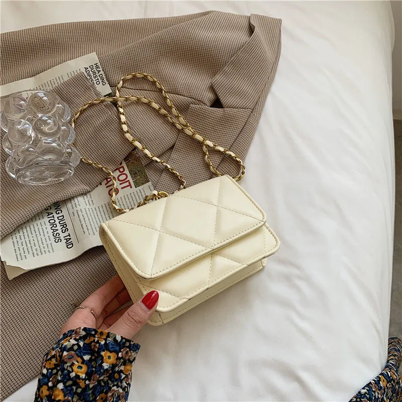 PU Chain Strap Crossbody Bag