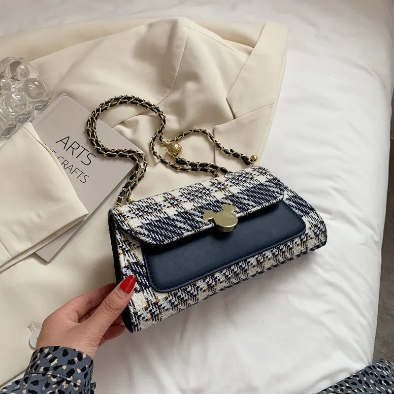 PU Chain Strap Crossbody Bag
