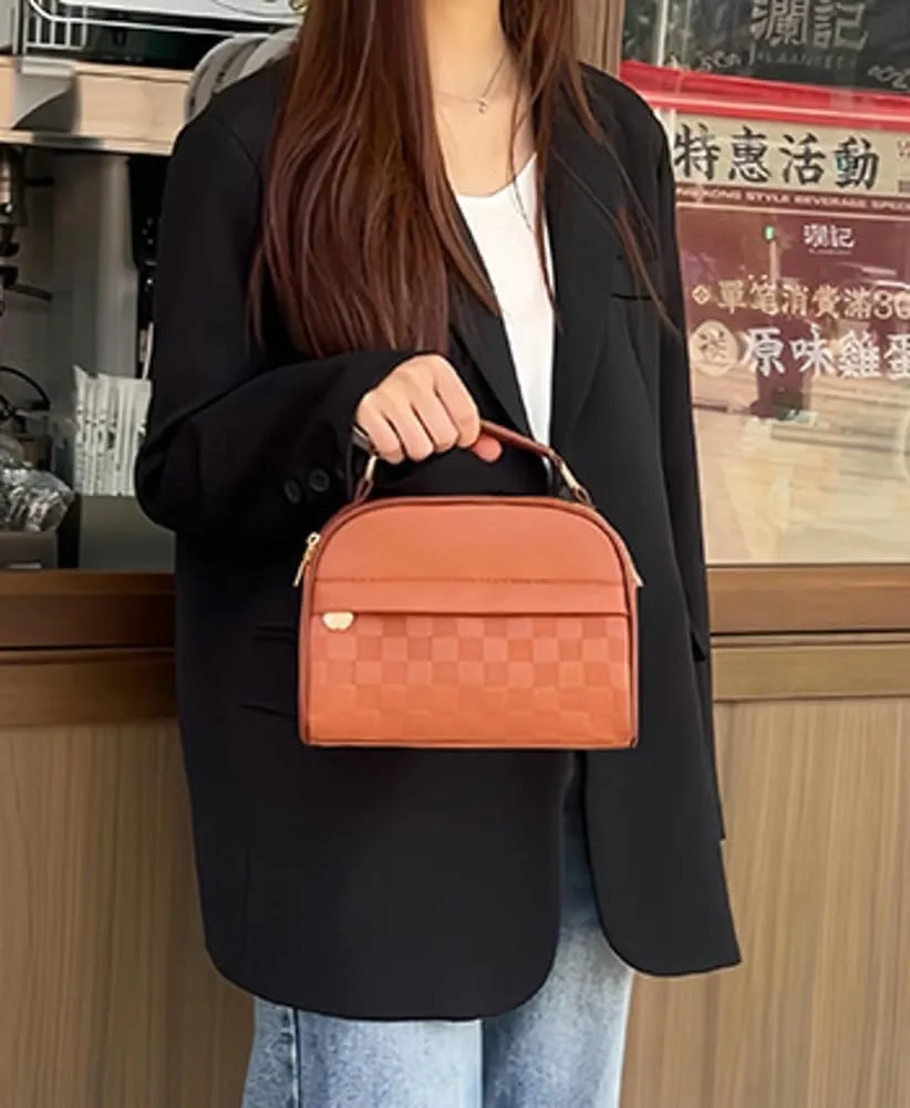 PU Leather Shoulder Bag for Women Small Purse with Detachable Wide Strap Retro Top Handle Bag