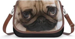 Pug Expression Fashion Crossbody Bags Purses for Women Funny Printing Shoulder Handbags Gifts