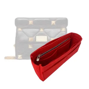 Purse Organizer for Valentino Roman Stud Bag Organizer, Medium Roman Stud Insert, Large Roman Stud Organizer, Handmade 2mm Thick Felt Gold Zipper (For Medium Roman Stud, Slate Grey)
