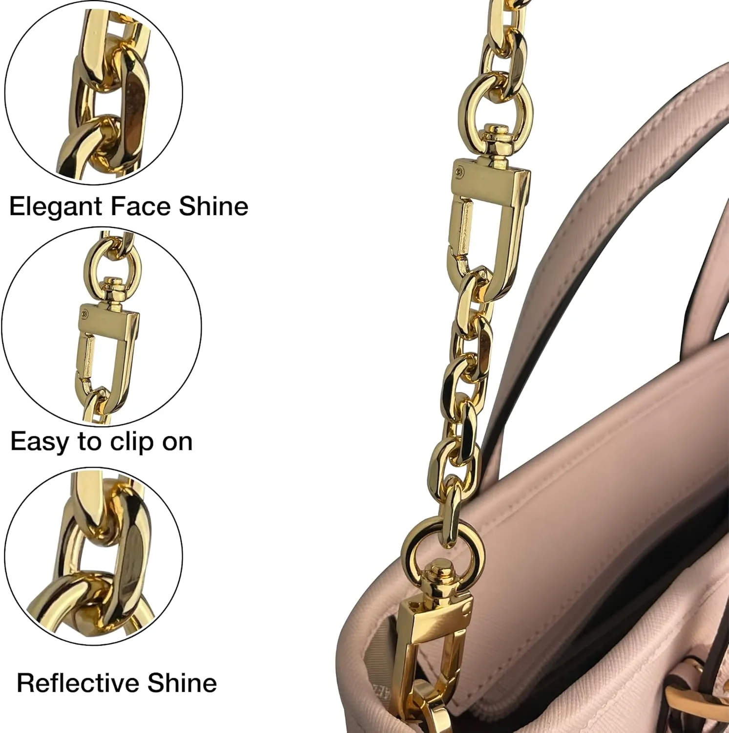 Purse Strap Extender Replacement Bag Chain Strap Replacement for Shoulder Crossbody RLarge2inch