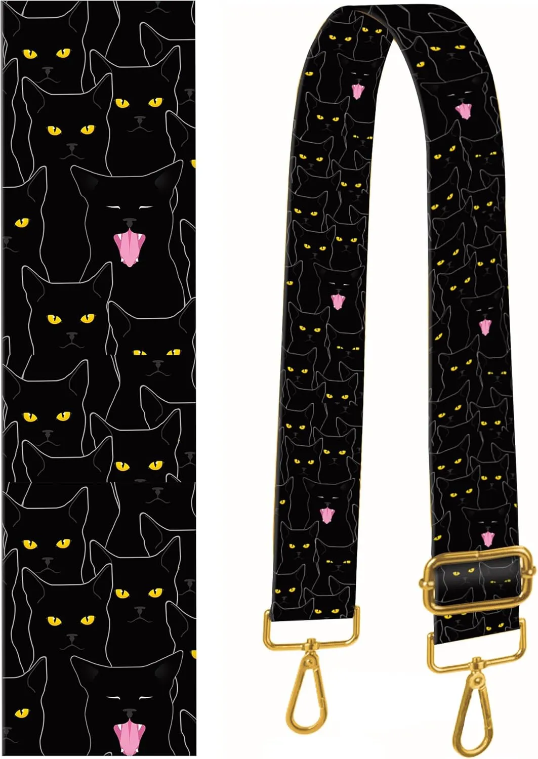 Purse Straps Replacement Crossbody, 2" Wide Shoulder Strap Adjustable, Gold Buckle Canvas Bag Handbag Belts