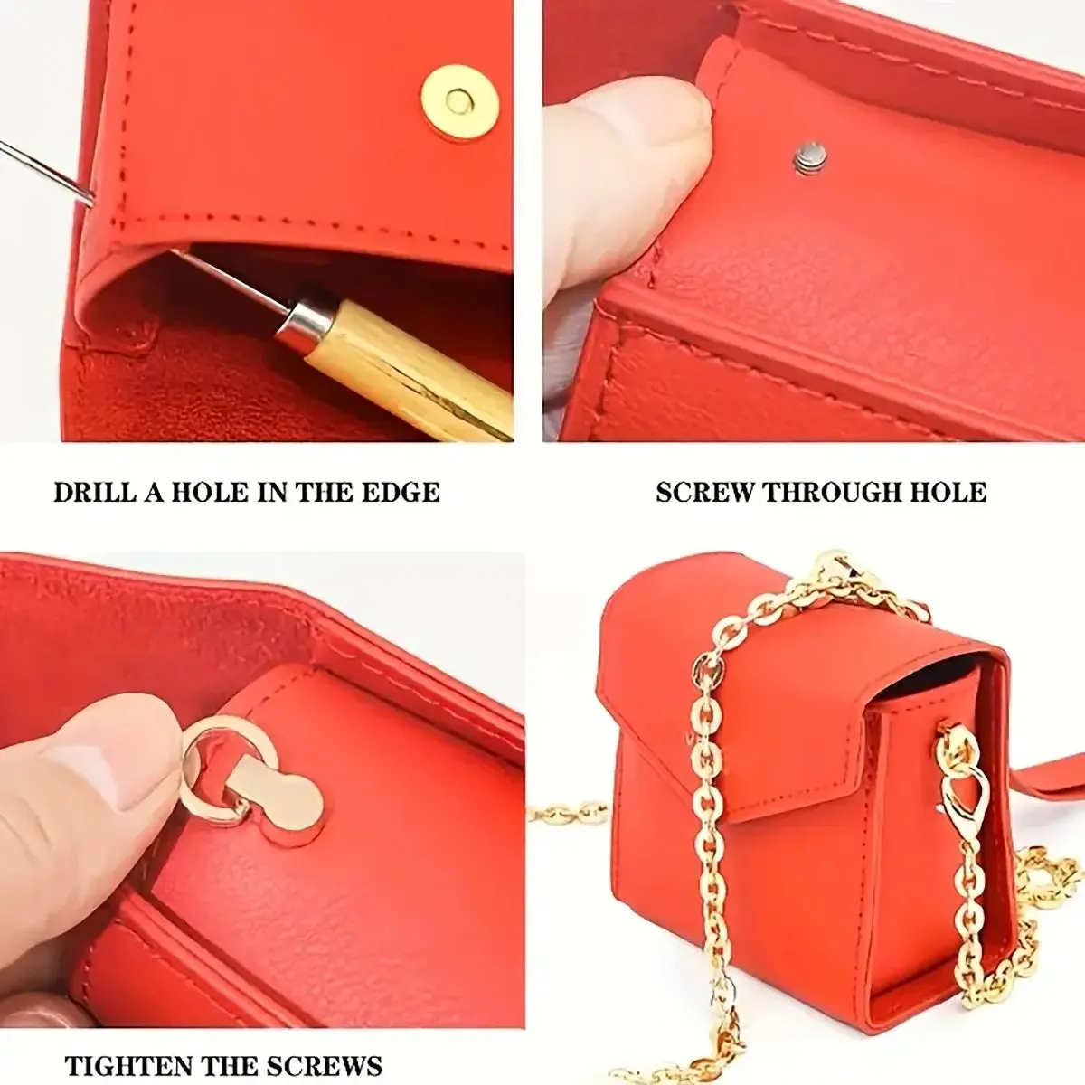 Purse Swivel Ball D-Ring Stud 2 Pack