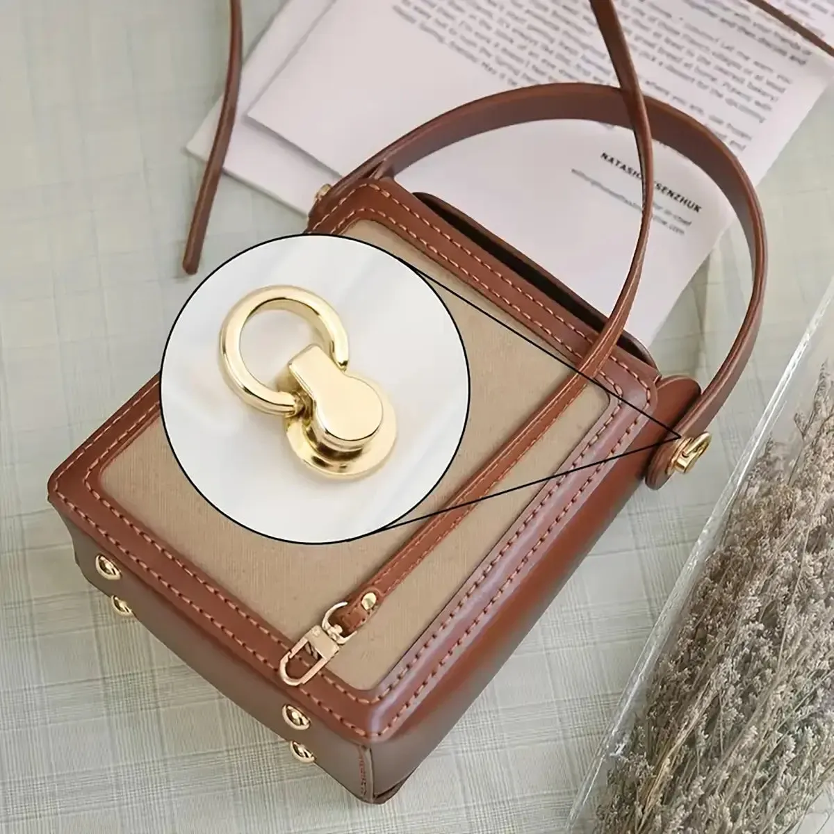 Purse Swivel Ball D-Ring Stud 2 Pack