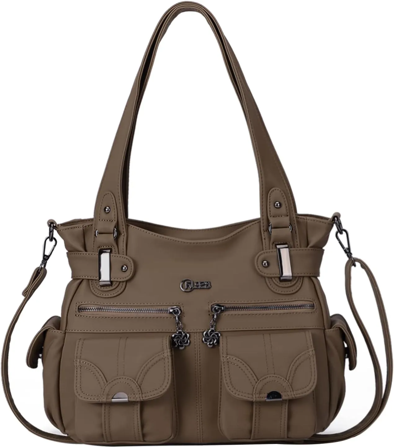 Purses and Handbags for Women Large Hobo Shoulder Bags Soft PU Leather Multi-Pocket Tote Bag