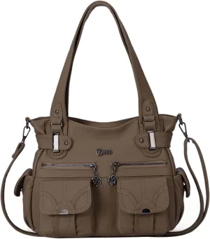 Purses and Handbags for Women Large Hobo Shoulder Bags Soft PU Leather Multi-Pocket Tote Bag