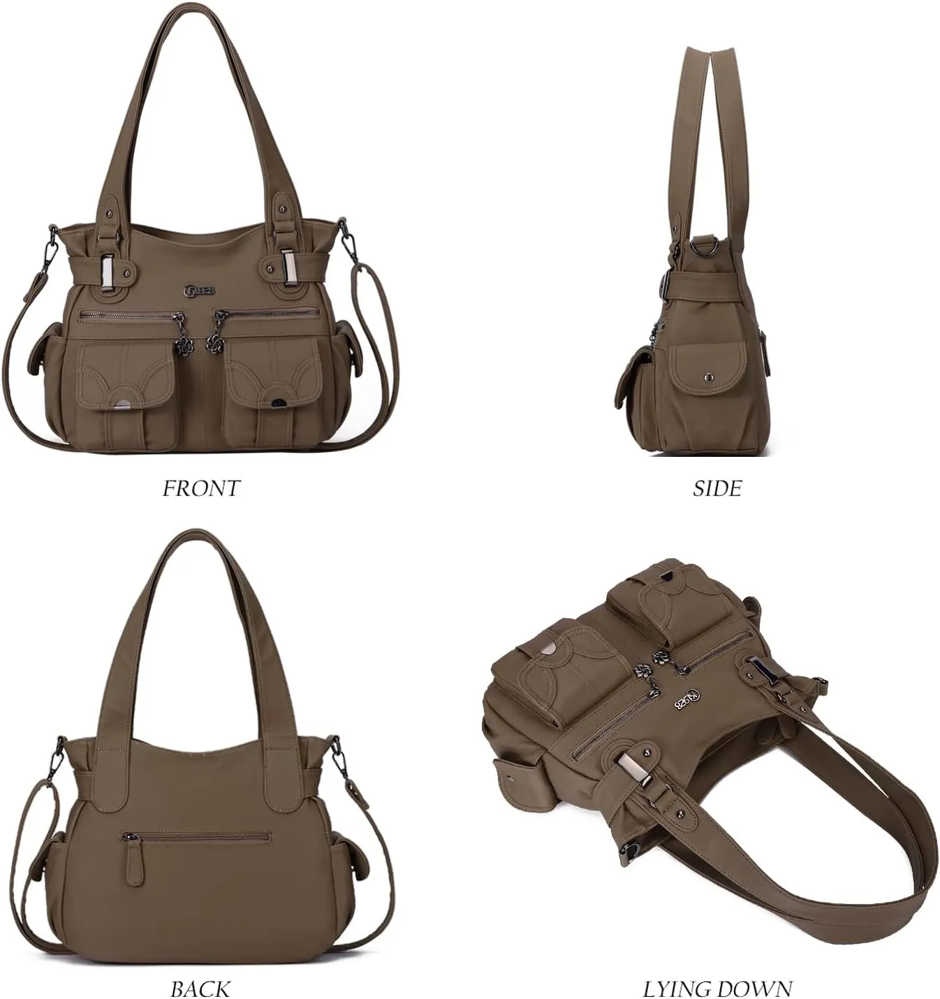 Purses and Handbags for Women Large Hobo Shoulder Bags Soft PU Leather Multi-Pocket Tote Bag