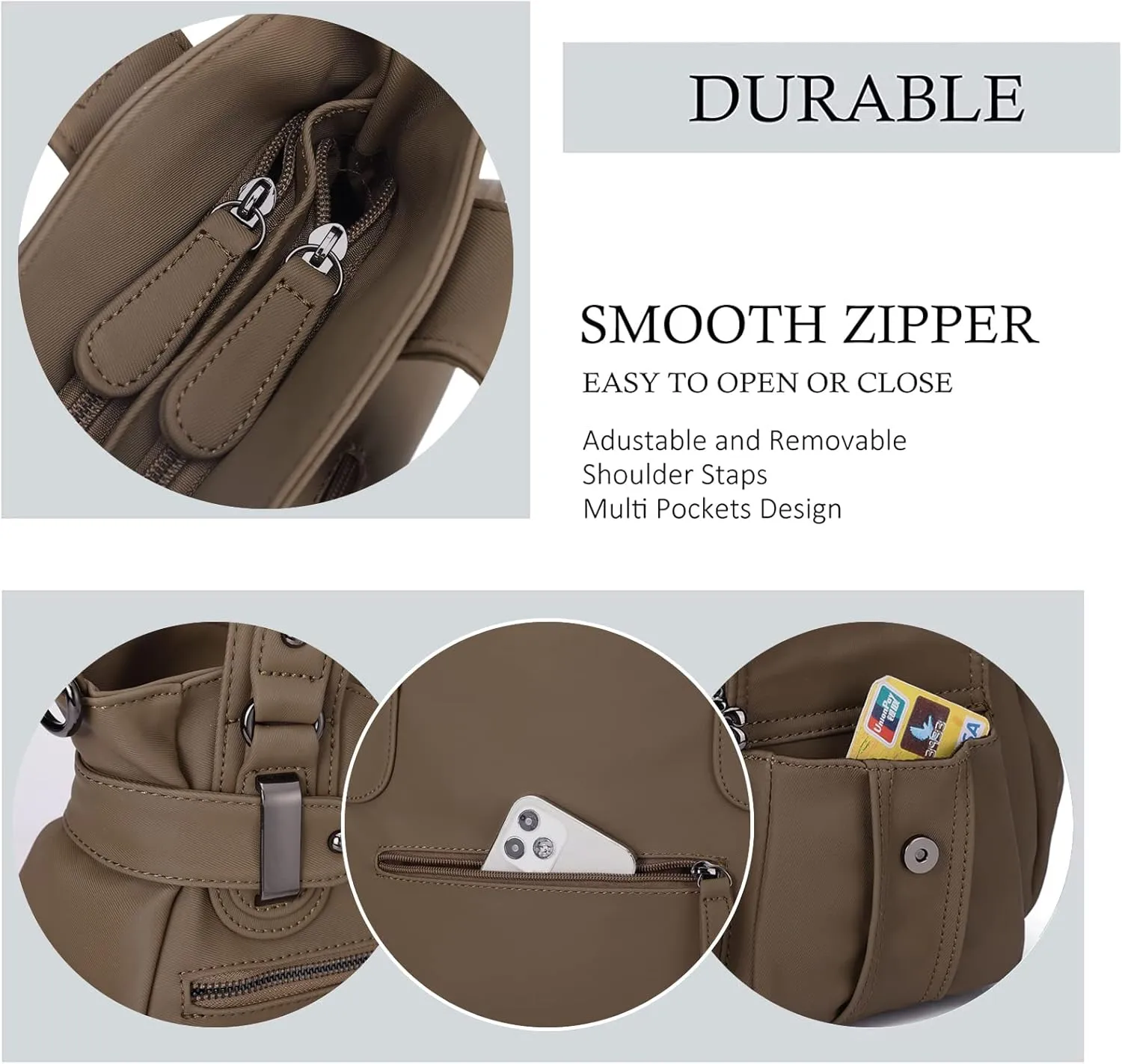 Purses and Handbags for Women Large Hobo Shoulder Bags Soft PU Leather Multi-Pocket Tote Bag