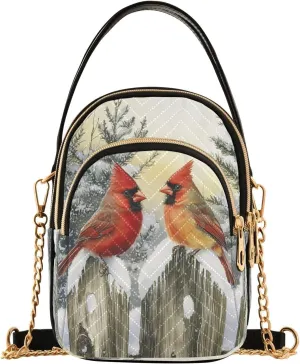 Quilted Crossbody Bags for Women Trendy, Bird on A Stake Small Shoulder Handbags Leather Purse for Women Cross Body Purses