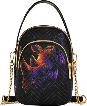 Quilted Crossbody Bags for Women Trendy, Rhinoceros Small Shoulder Handbags Leather Purse for Women Cross Body Purses
