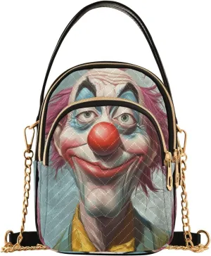 Quilted Crossbody Bags for Women Trendy, Unhappy Clowns Small Shoulder Handbags Leather Purse for Women Cross Body Purses