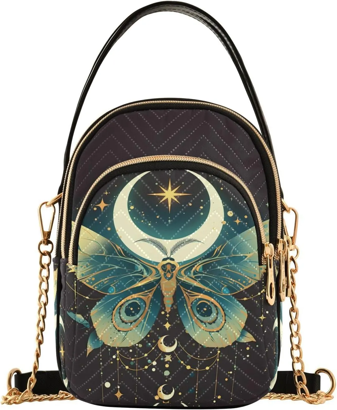 Quilted Crossbody Bags for Women Trendy, Women's Crossbody Handbags Butterfly Travel Cell Phone Purses Bags