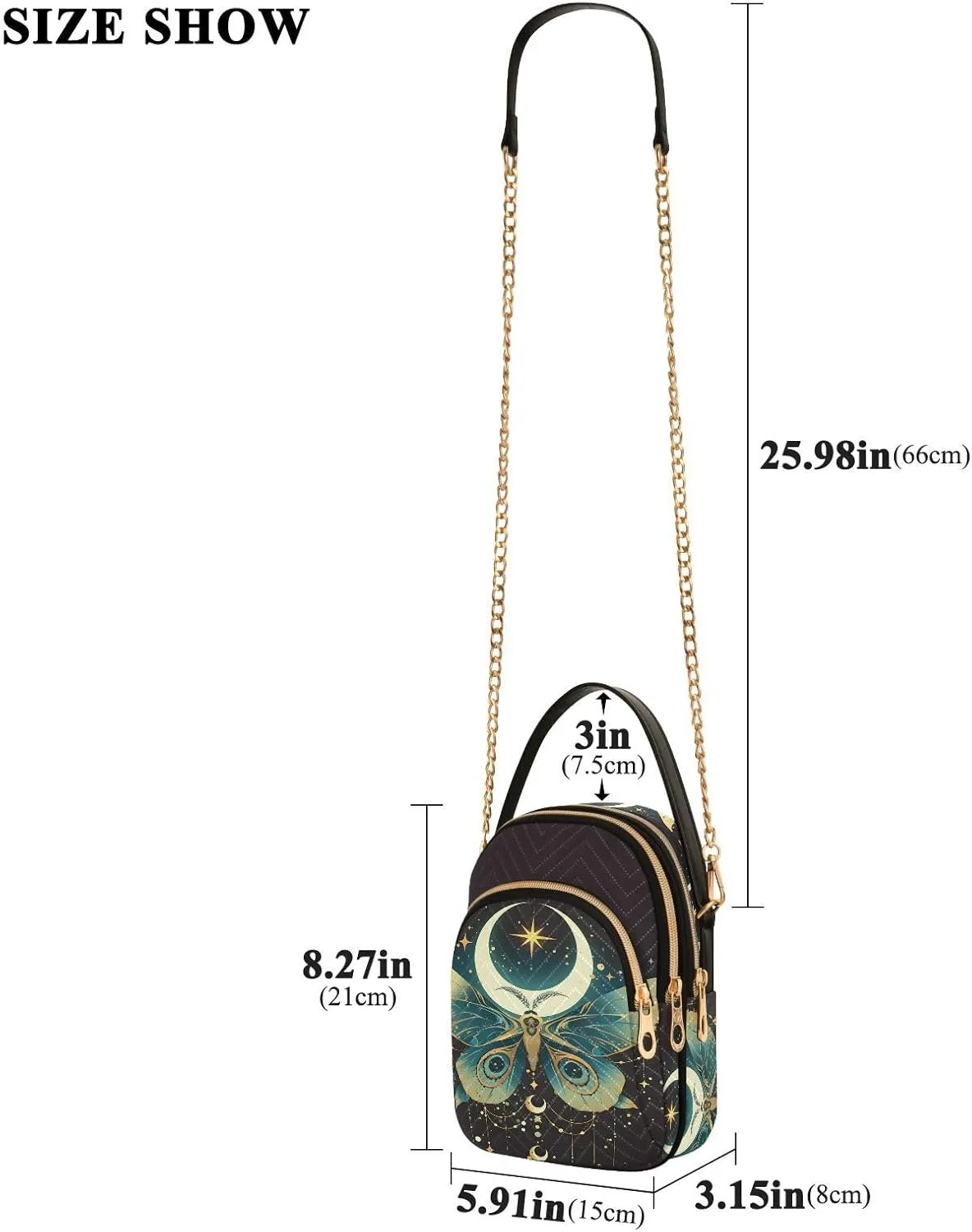 Quilted Crossbody Bags for Women Trendy, Women's Crossbody Handbags Butterfly Travel Cell Phone Purses Bags
