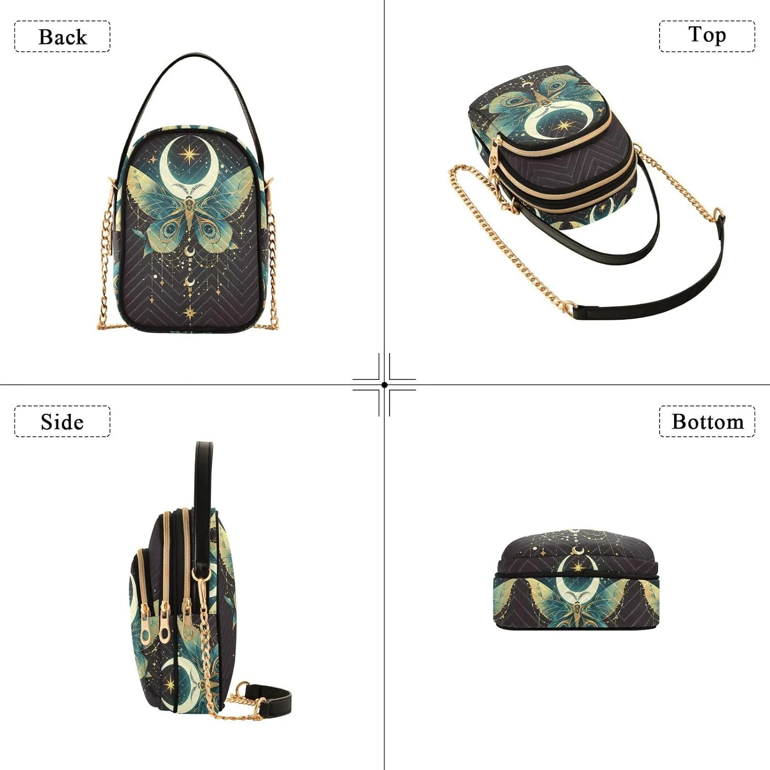 Quilted Crossbody Bags for Women Trendy, Women's Crossbody Handbags Butterfly Travel Cell Phone Purses Bags