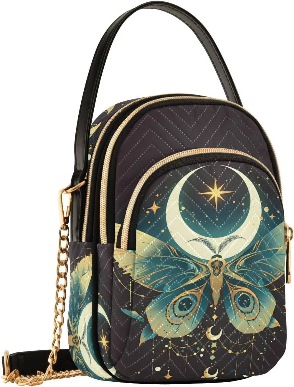 Quilted Crossbody Bags for Women Trendy, Women's Crossbody Handbags Butterfly Travel Cell Phone Purses Bags