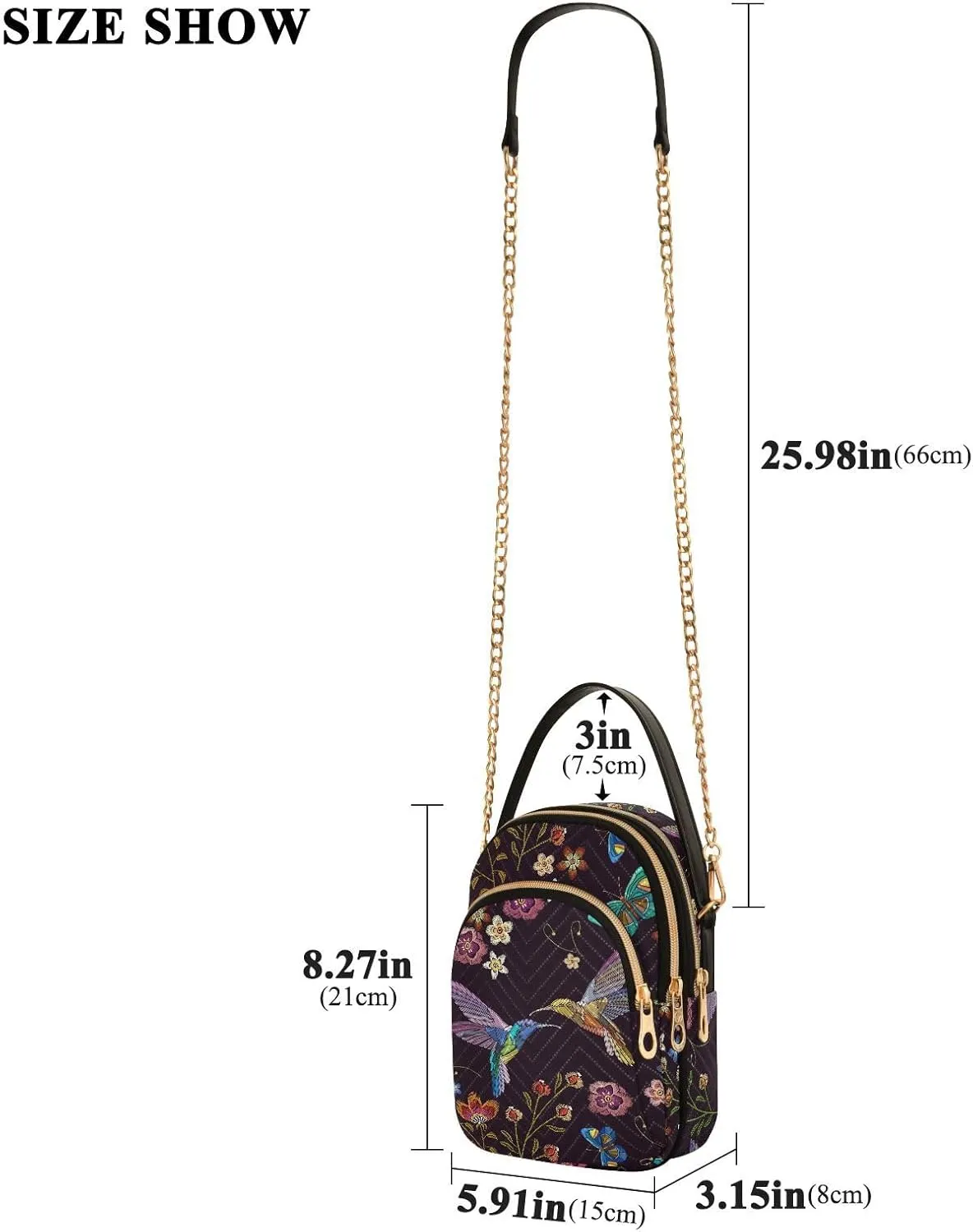 Quilted Crossbody Bags for Women Trendy, Women's Crossbody Handbags Pink Butterfly Travel Cell Phone Purses Bags