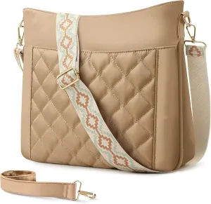 Quilted Crossbody Bags for Women - Unique Pattern Strap Purses