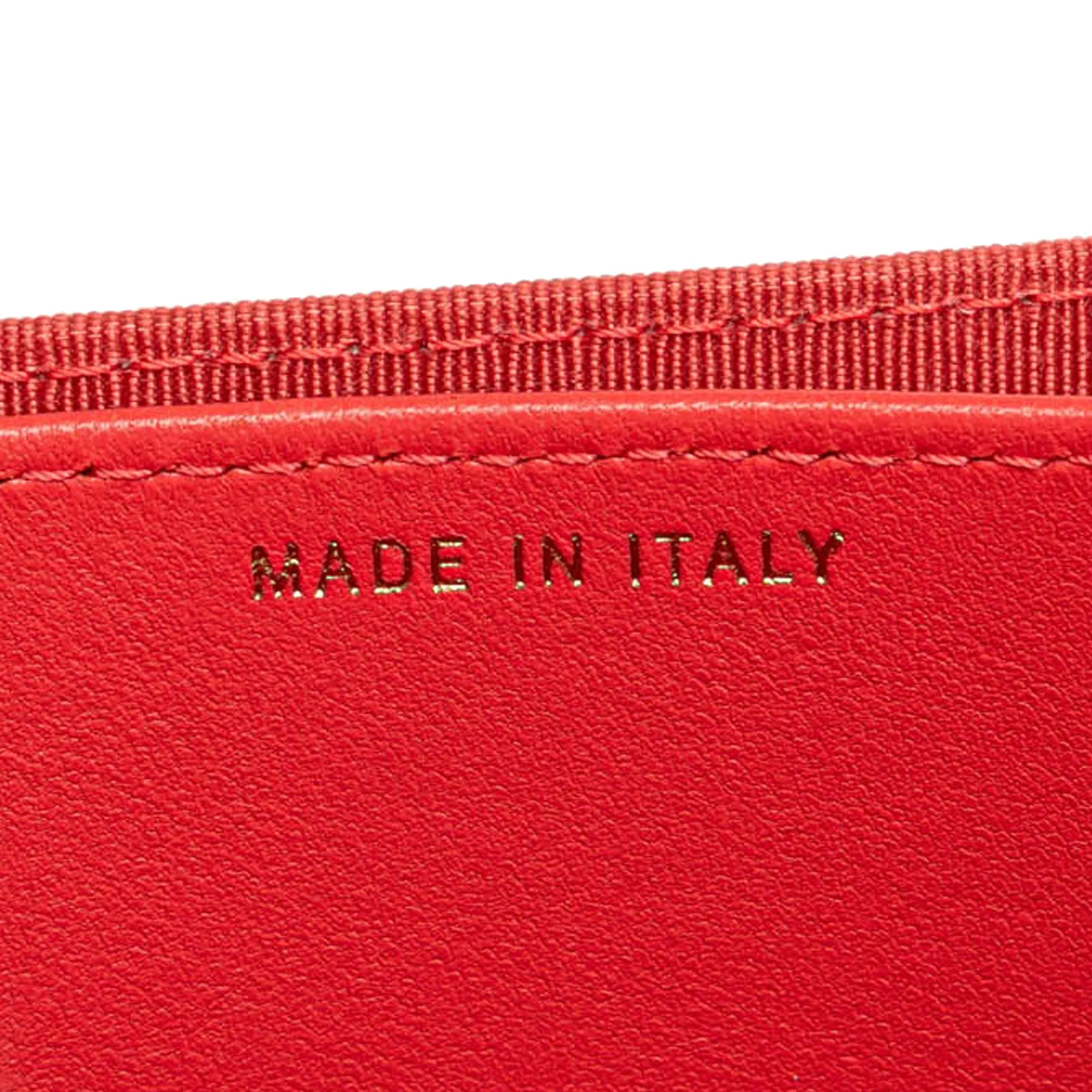 Quilted Lambskin Flap Card Holder on Chain