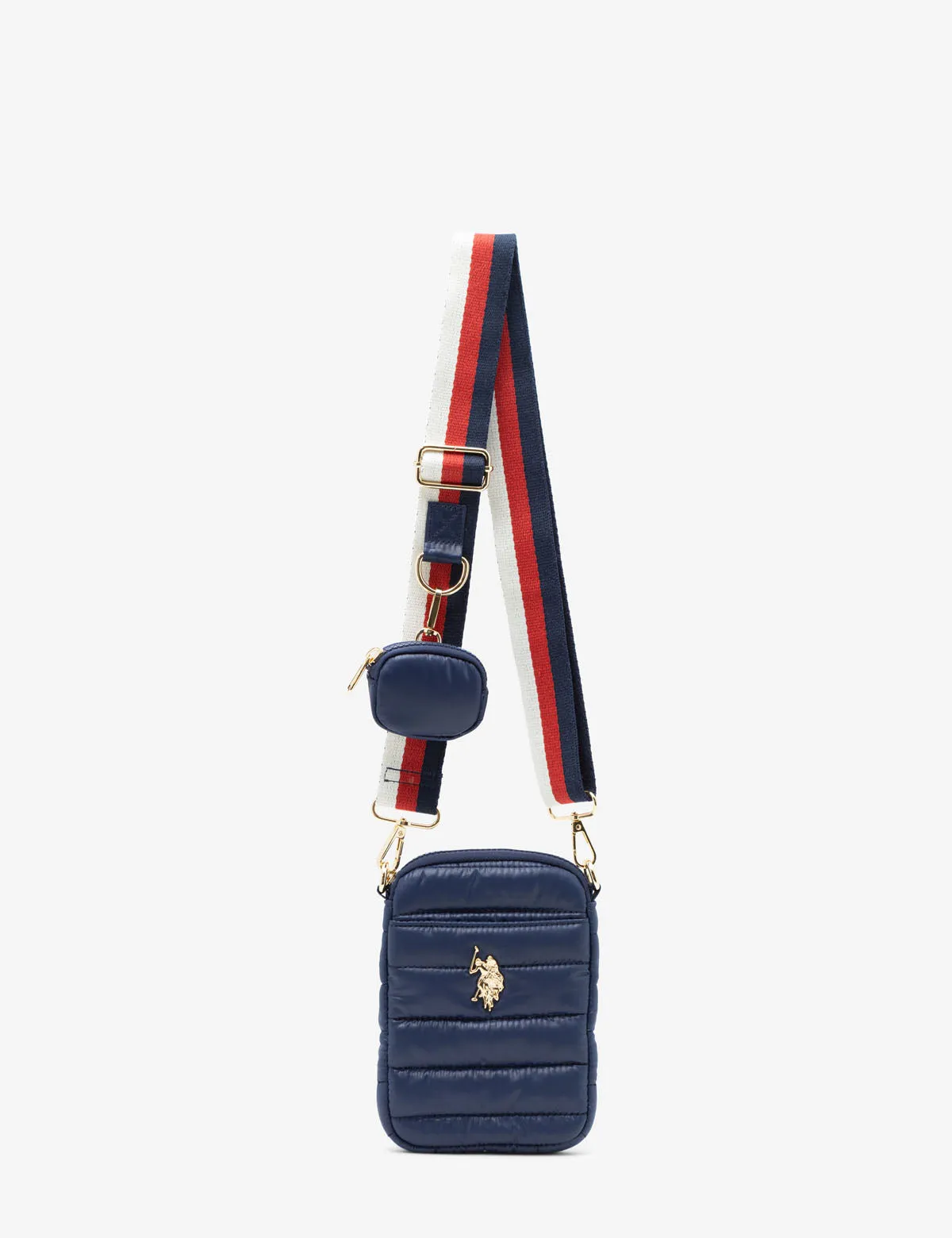 QUILTED PHONE CROSSBODY WITH ZIPPER POUCH
