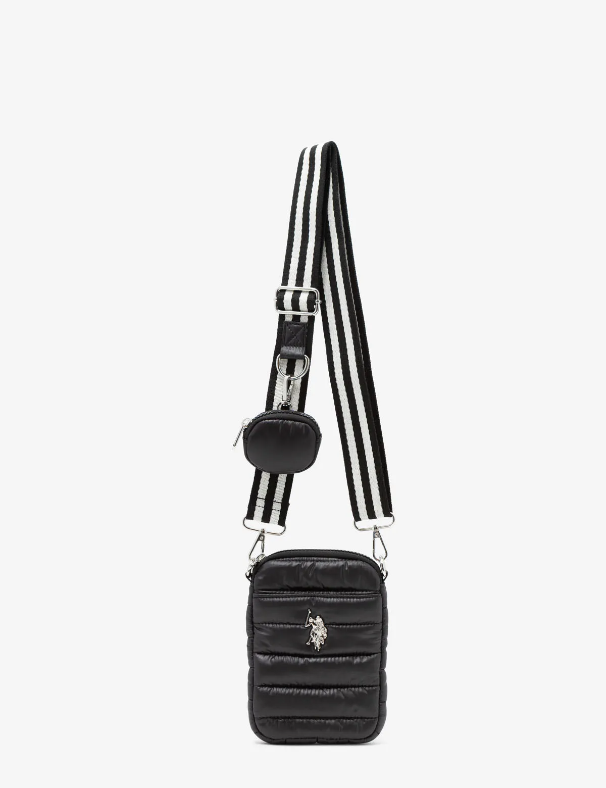 QUILTED PHONE CROSSBODY WITH ZIPPER POUCH