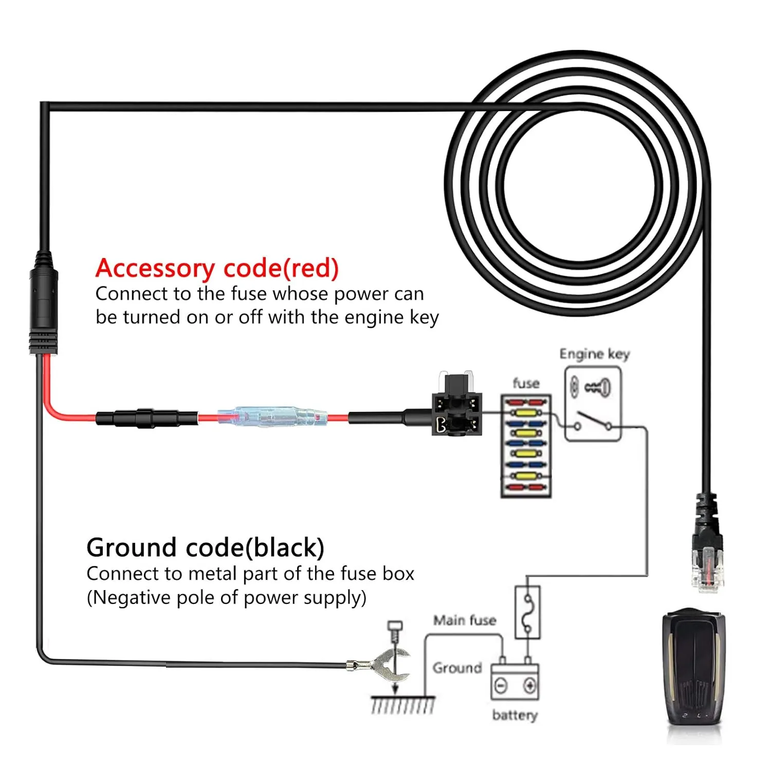 Radar Detector Hardwire Kit,Direct Wire Wiring kit for Escor t Valentine One Unide n Beltronics cobr a Radar Detector Quick Connection Plug and Play Power Cord Cable(13FT RJ11)