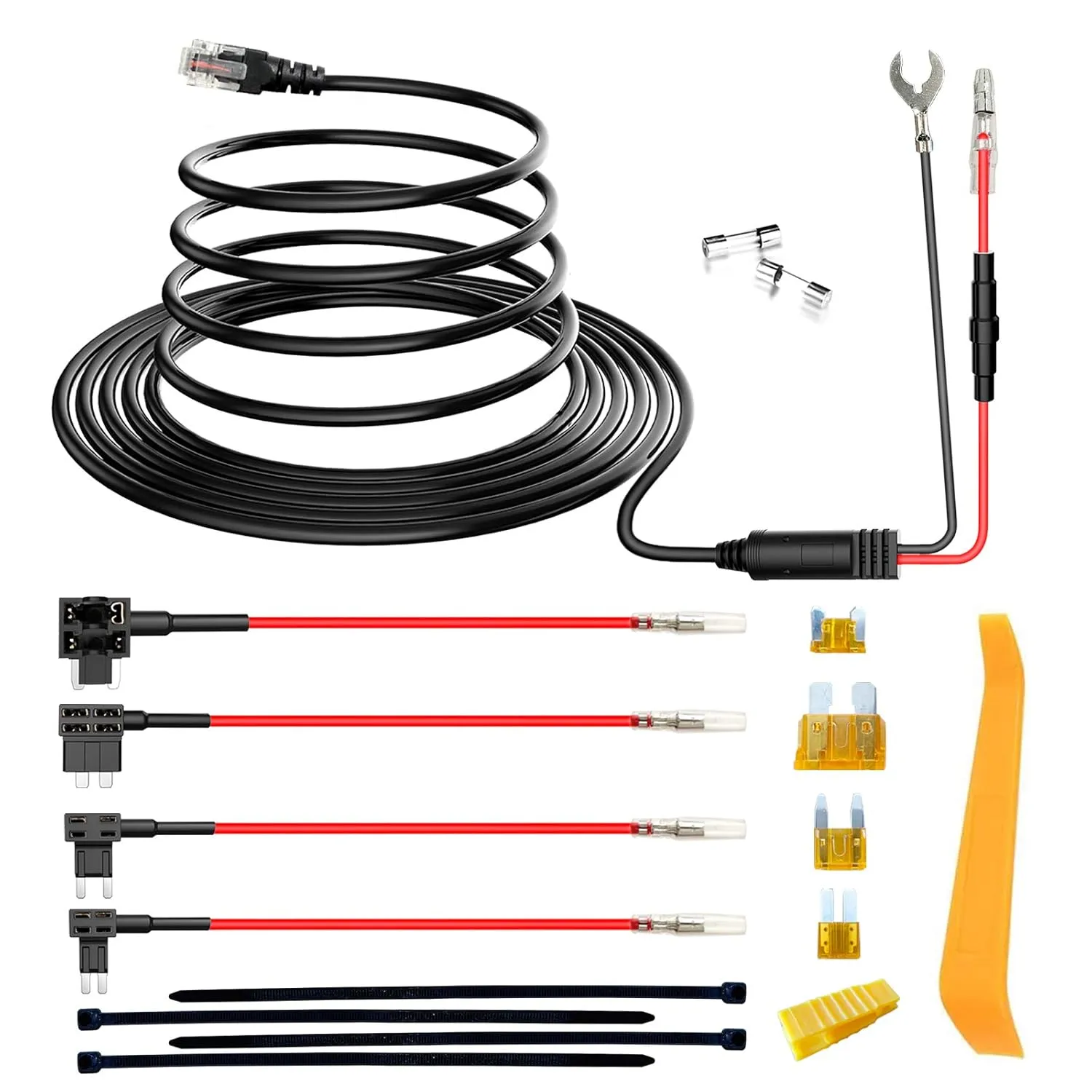 Radar Detector Hardwire Kit,Direct Wire Wiring kit for Escor t Valentine One Unide n Beltronics cobr a Radar Detector Quick Connection Plug and Play Power Cord Cable(13FT RJ11)