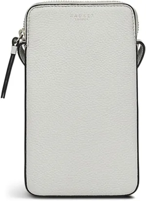 Radley London Alba Place Medium Phone Crossbody for Women, in Grained Leather with an Adjustable Strap, Goose Grey, crossbody