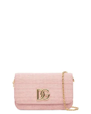 Raffia Crossbody Bag in Rose