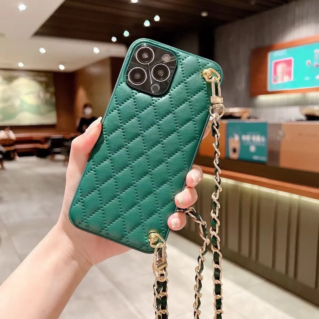 RAMODO Diamond Plaid Crossbody iPhone Case
