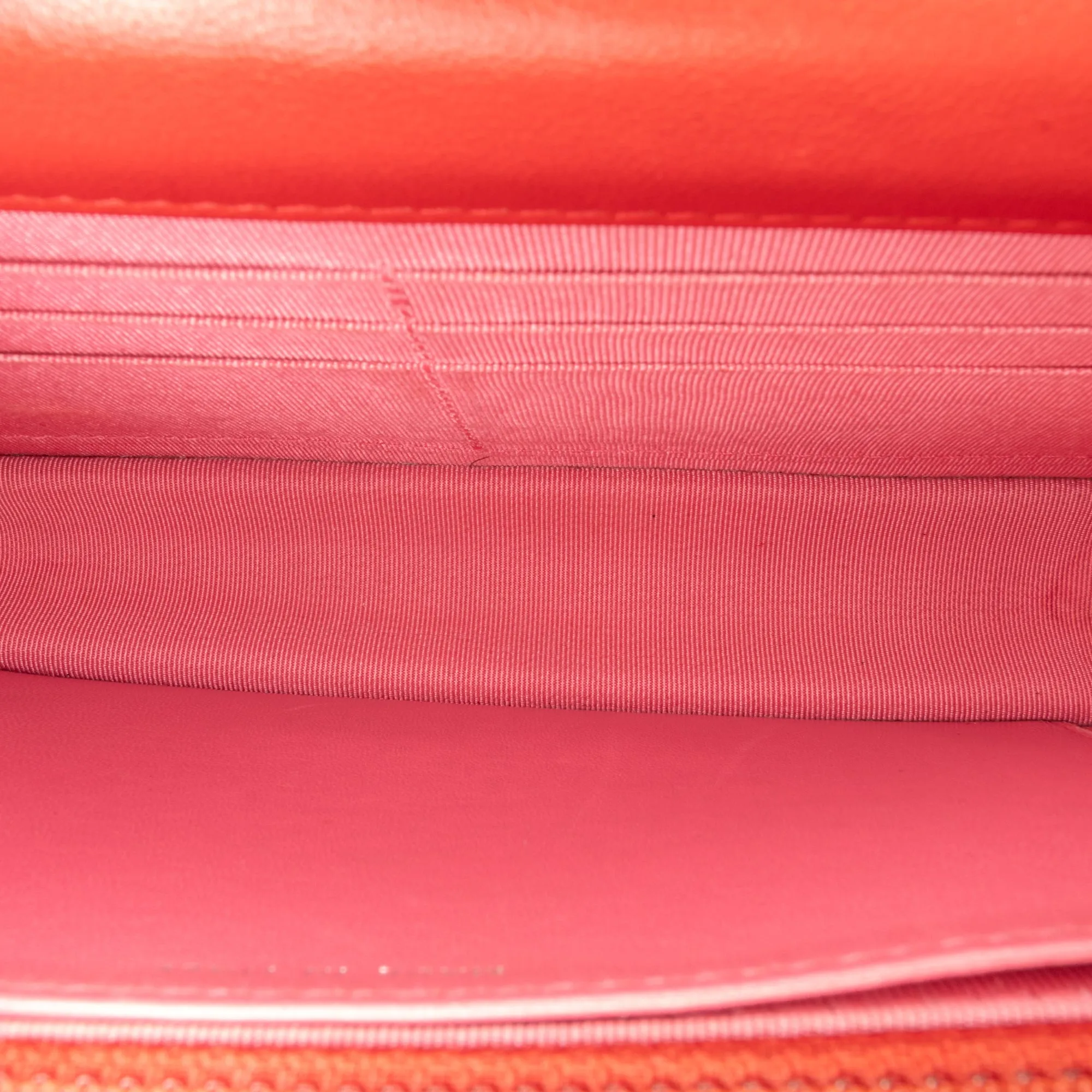 Red Chanel Classic Lambskin Wallet on Chain Crossbody Bag