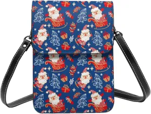 Red Christmas with Snowmen Snowflake Cell Phone Purse Crossbody Bag For Women Men Wallet Purses With Adjustable Strap